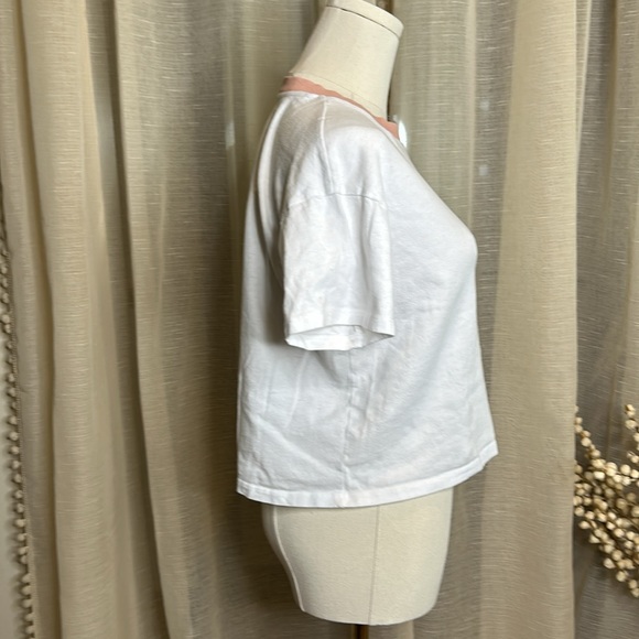 American Eagle White Be Kind Cropped Tee Sz Small - Picture 2 of 7